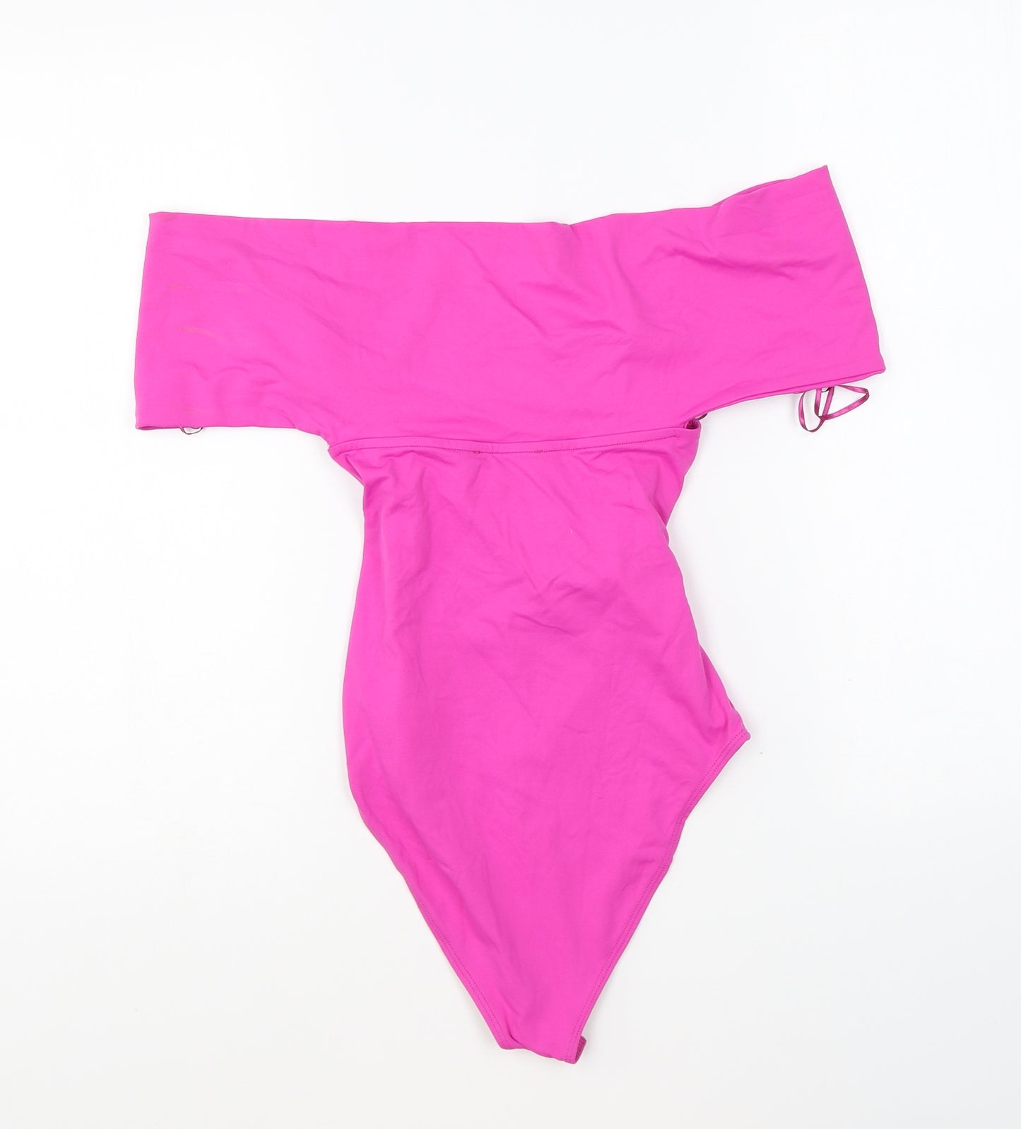 Zara Womens Pink Polyamide Bodysuit One-Piece Size S Snap