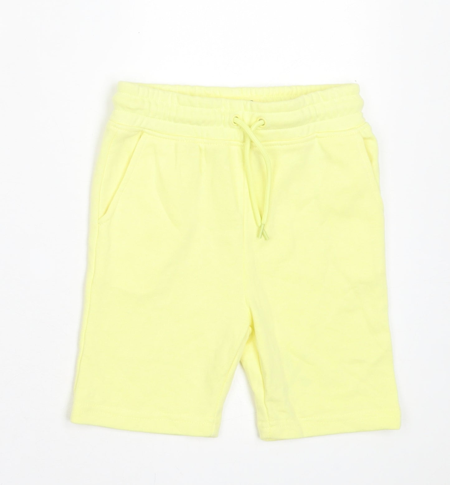 Primark Girls Yellow Cotton Sweat Shorts Size 5-6 Years Regular Drawstring