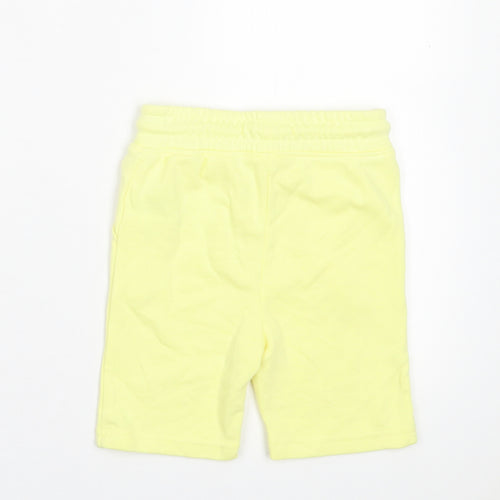 Primark Girls Yellow Cotton Sweat Shorts Size 5-6 Years Regular Drawstring