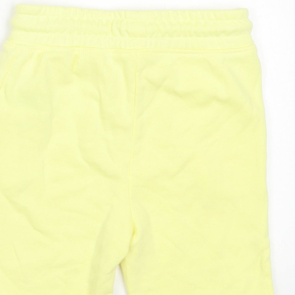 Primark Girls Yellow Cotton Sweat Shorts Size 5-6 Years Regular Drawstring