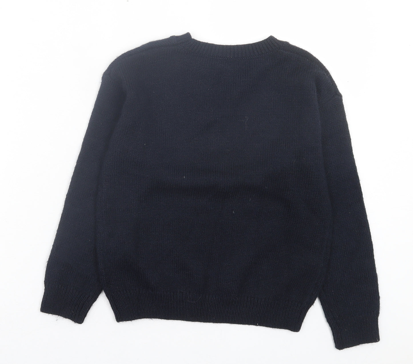 NEXT Girls Blue Crew Neck Acrylic Pullover Jumper Size 8 Years Pullover - Star