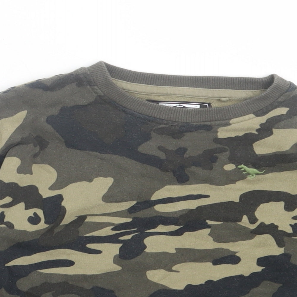 NEXT Boys Green Camouflage Cotton Pullover Sweatshirt Size 4-5 Years Pullover