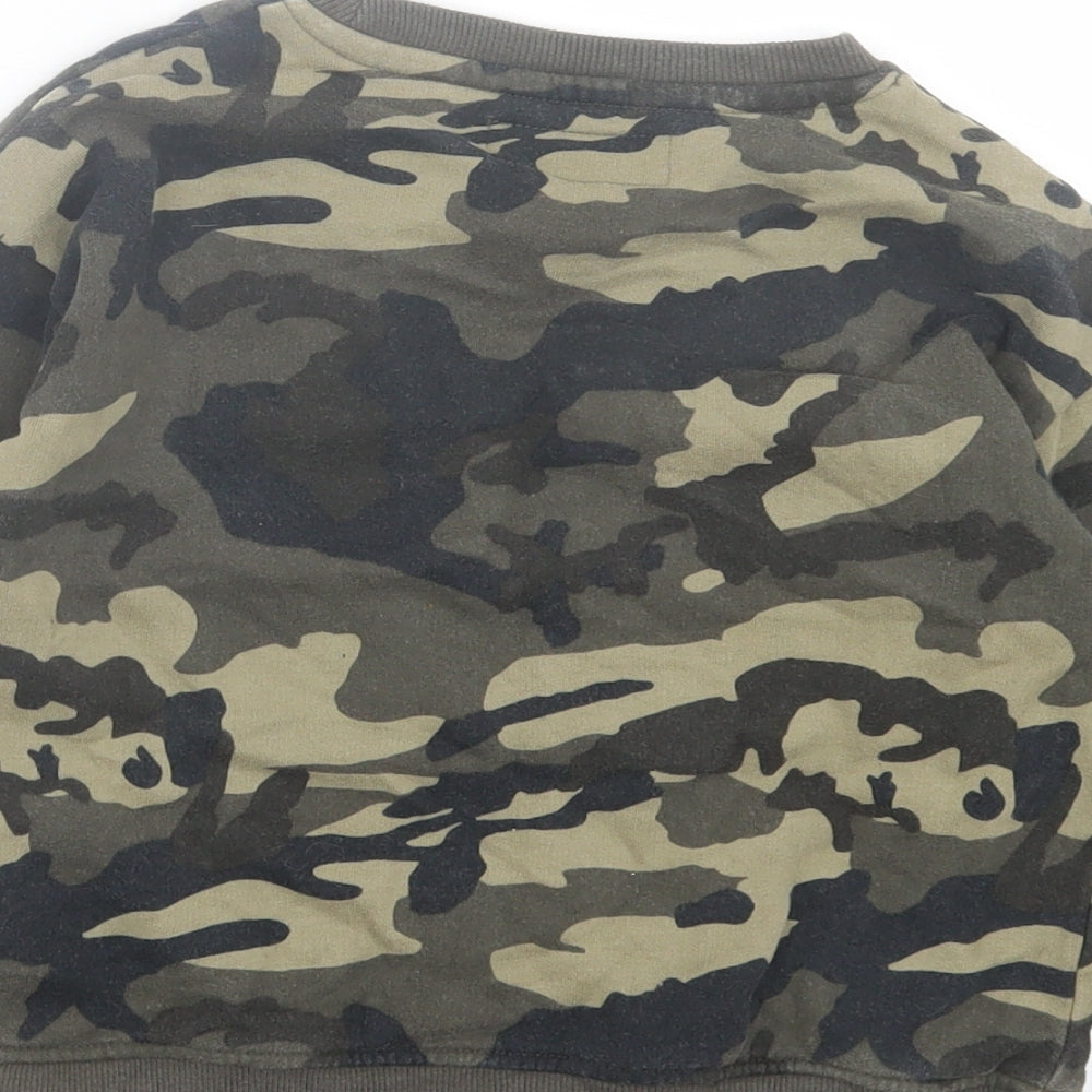 NEXT Boys Green Camouflage Cotton Pullover Sweatshirt Size 4-5 Years Pullover