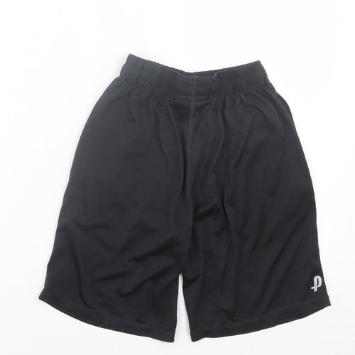 Denn Mens Black Polyester Sweat Shorts Size S L8 in Regular