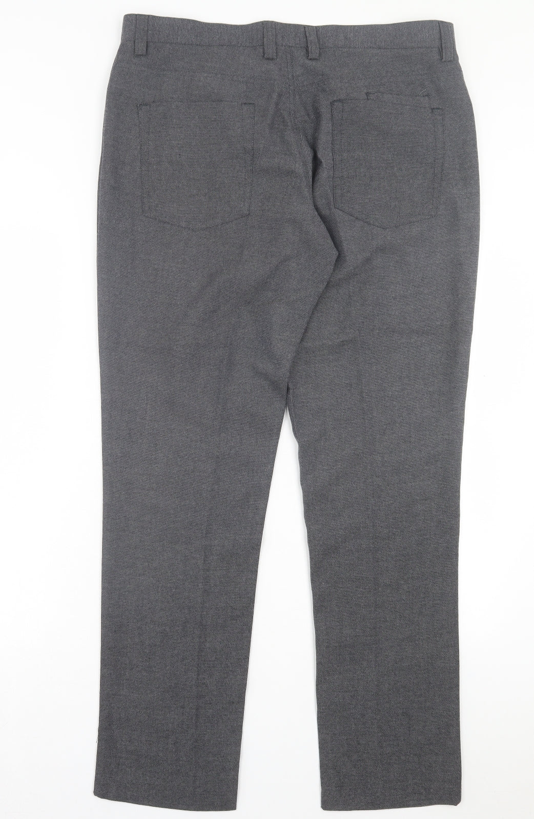 NEXT Mens Grey Polyester Trousers Size 36 in L31 in Regular Button