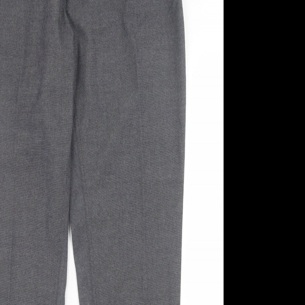 NEXT Mens Grey Polyester Trousers Size 36 in L31 in Regular Button