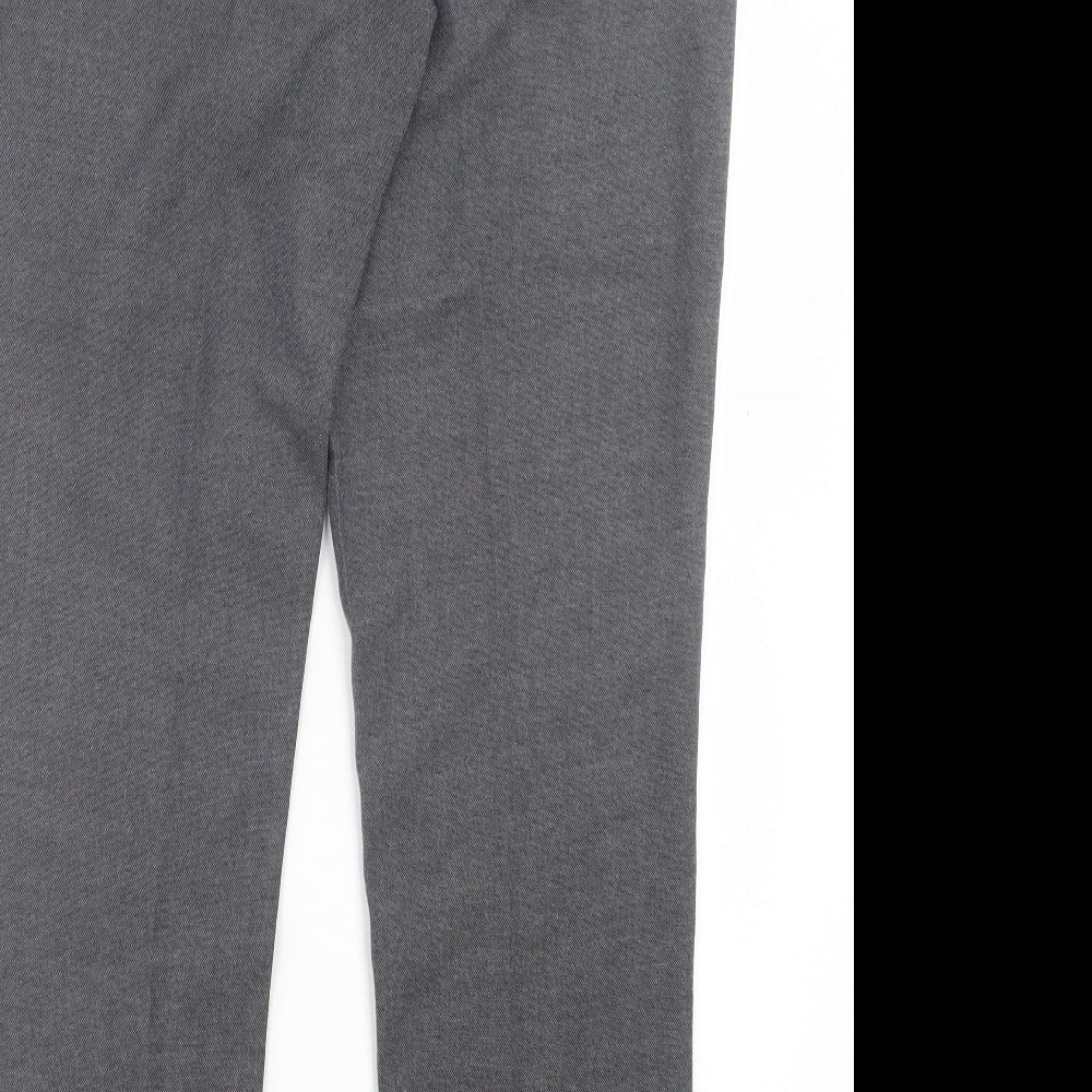 NEXT Mens Grey Polyester Trousers Size 36 in L31 in Regular Button