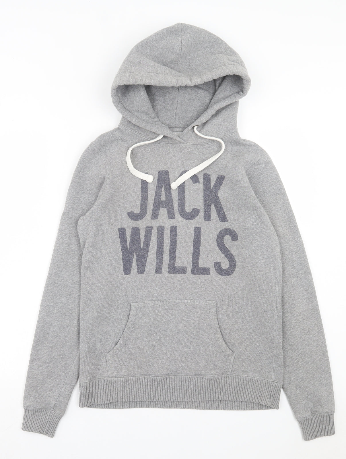 Jack Wills Womens Grey Cotton Pullover Hoodie Size 10 Pullover
