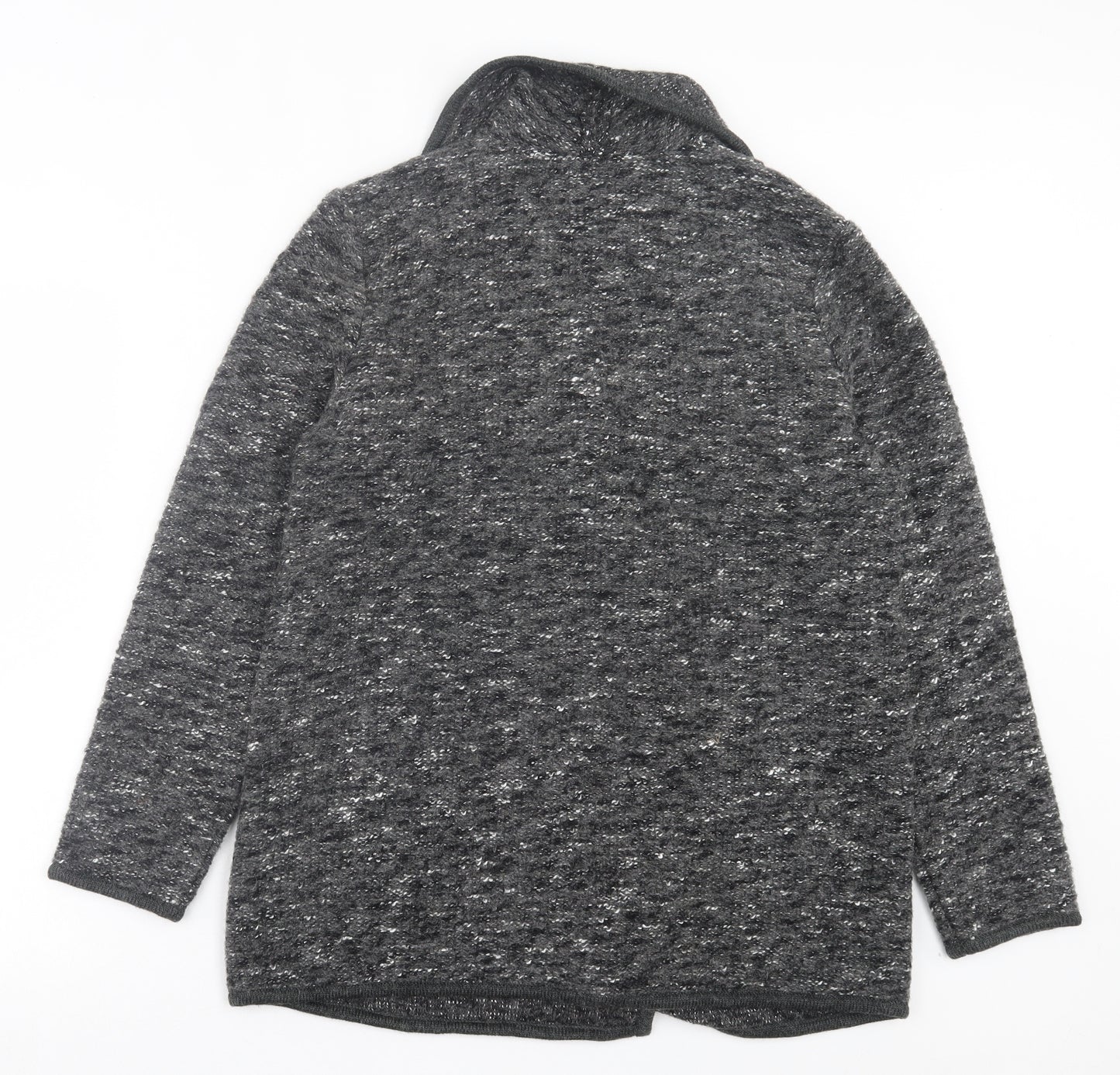 Paul Costelloe Womens Grey Collared Wool Cardigan Jumper Size 14