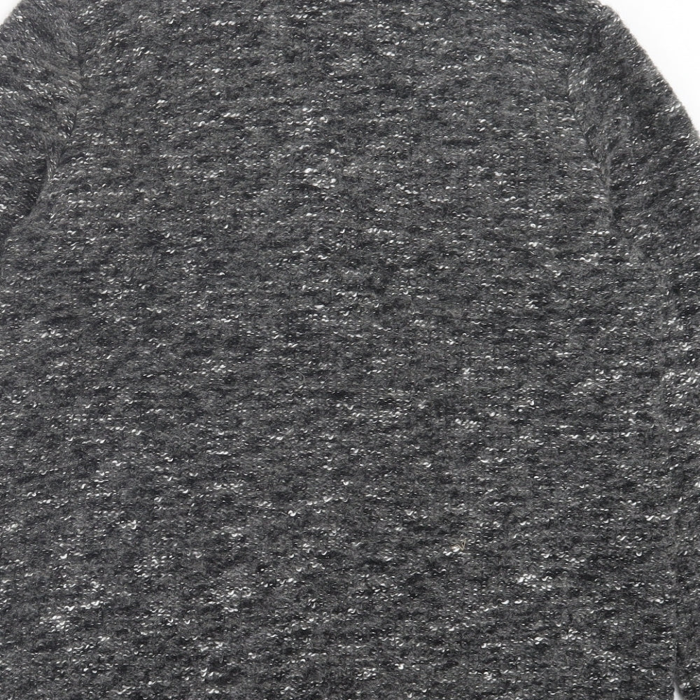 Paul Costelloe Womens Grey Collared Wool Cardigan Jumper Size 14