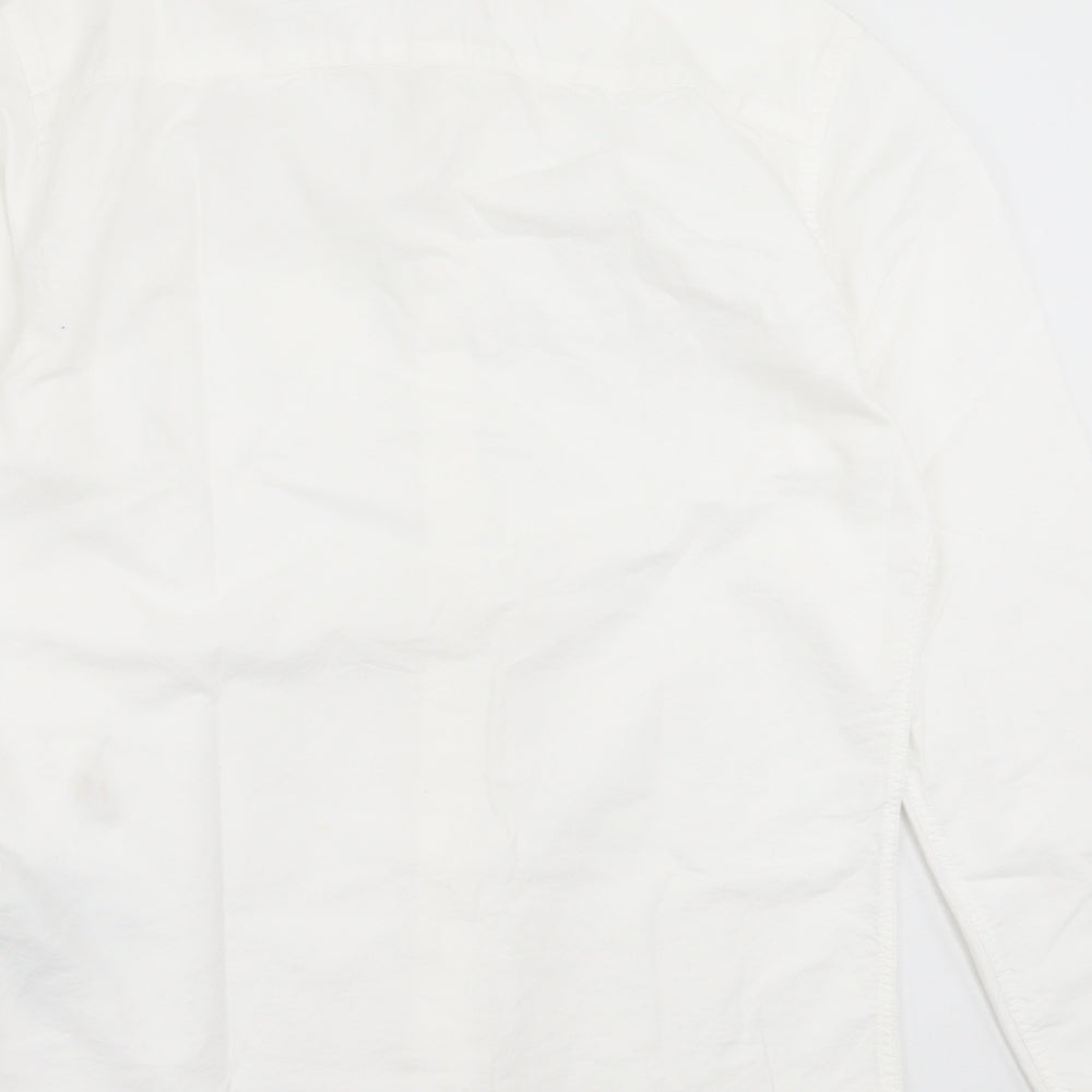 JACK & JONES Mens White Cotton Button-Up Size S Collared Button - Pocket Detail