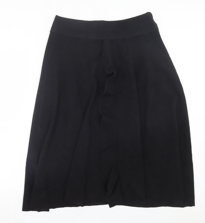 Classic Image Womens Black Polyester A-Line Skirt Size 12 Zip