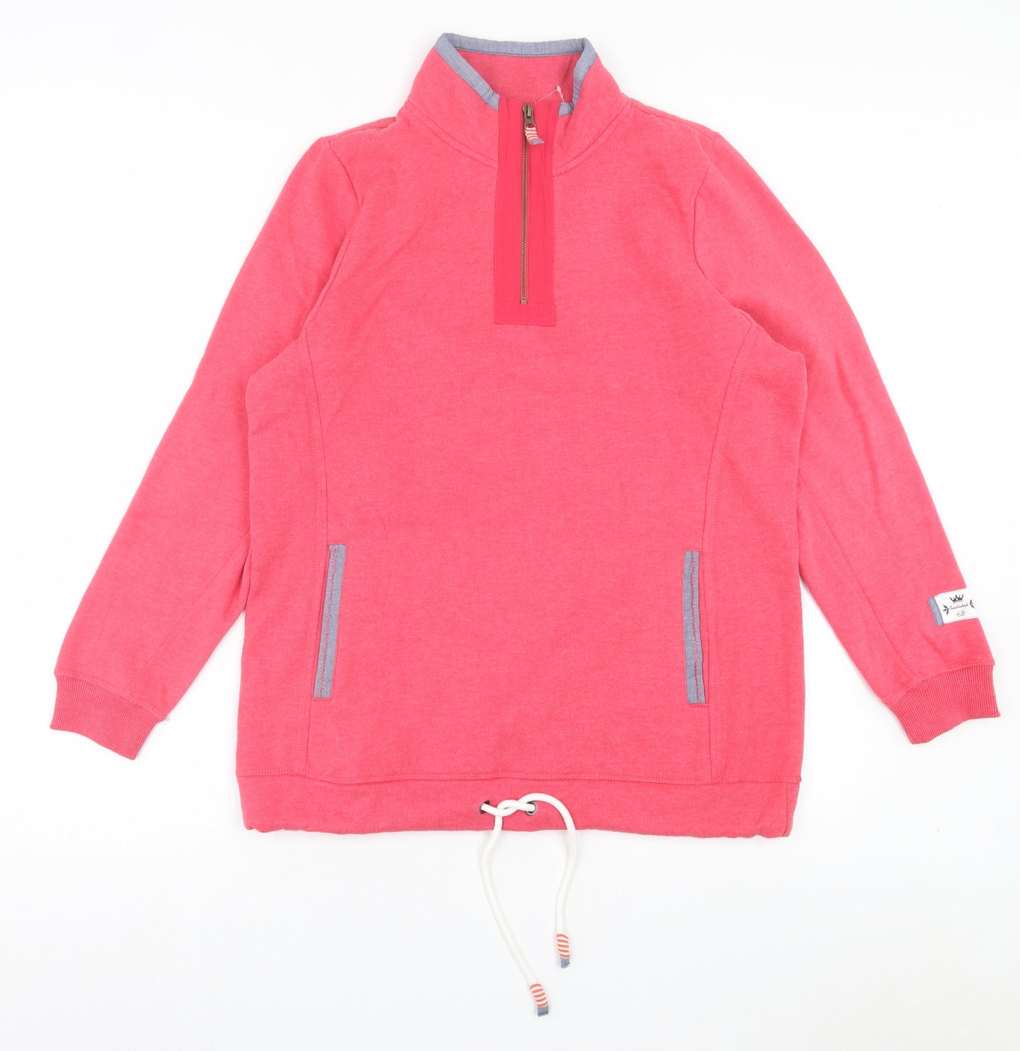 George Womens Pink Cotton Pullover Sweatshirt Size 16 Zip