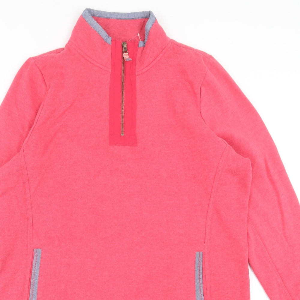 George Womens Pink Cotton Pullover Sweatshirt Size 16 Zip