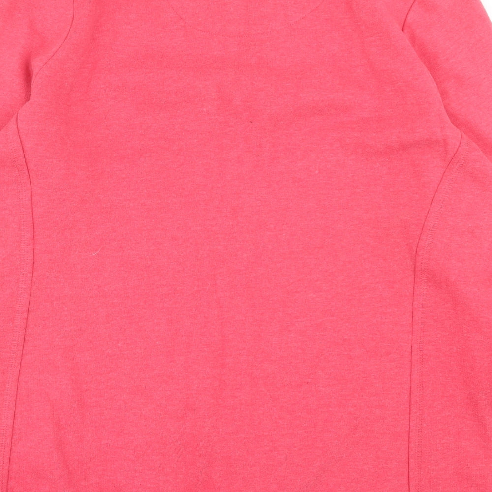 George Womens Pink Cotton Pullover Sweatshirt Size 16 Zip