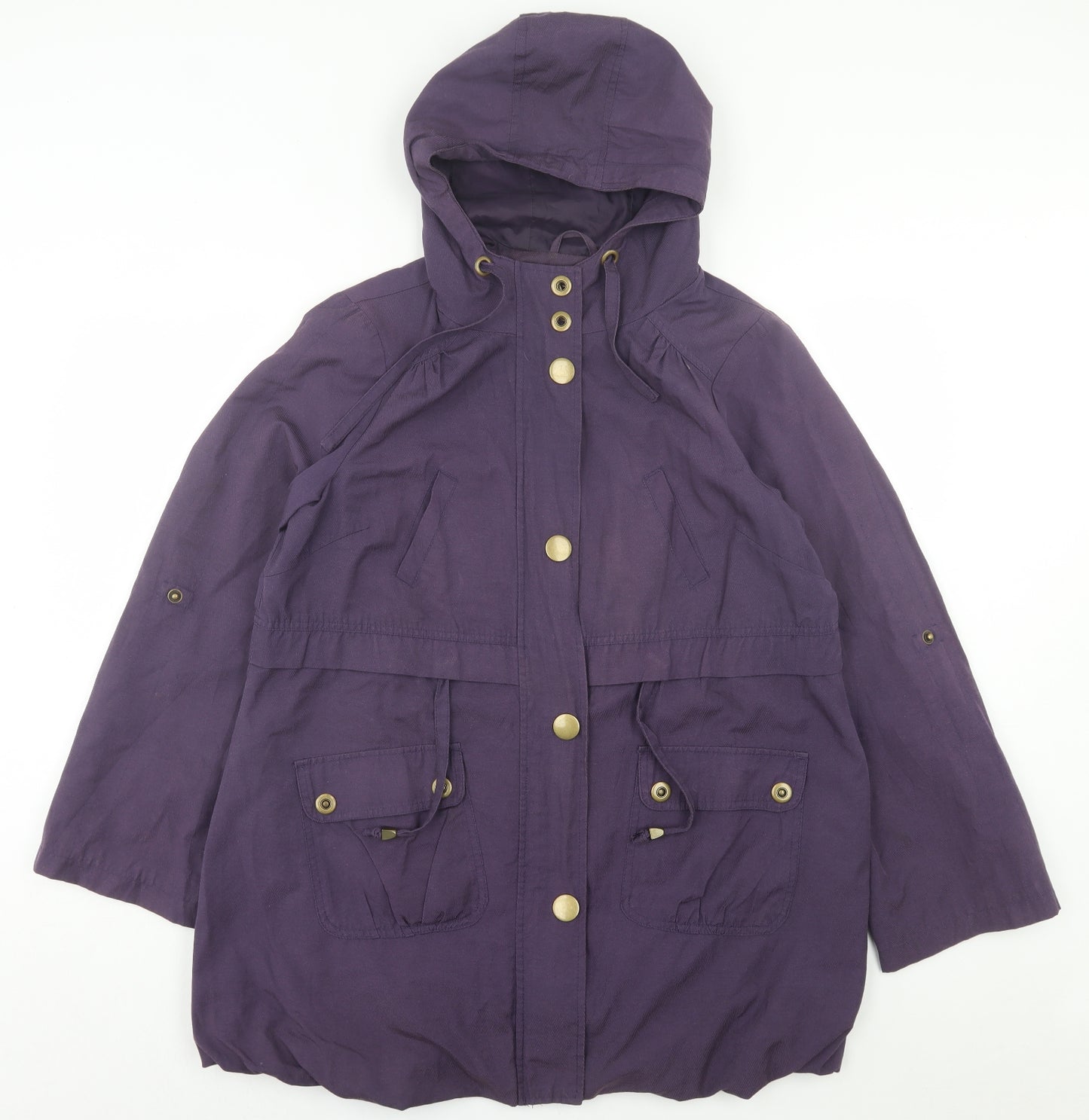 Evans Womens Purple Parka Jacket Size 16 Zip