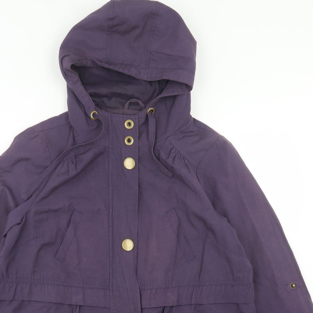 Evans Womens Purple Parka Jacket Size 16 Zip