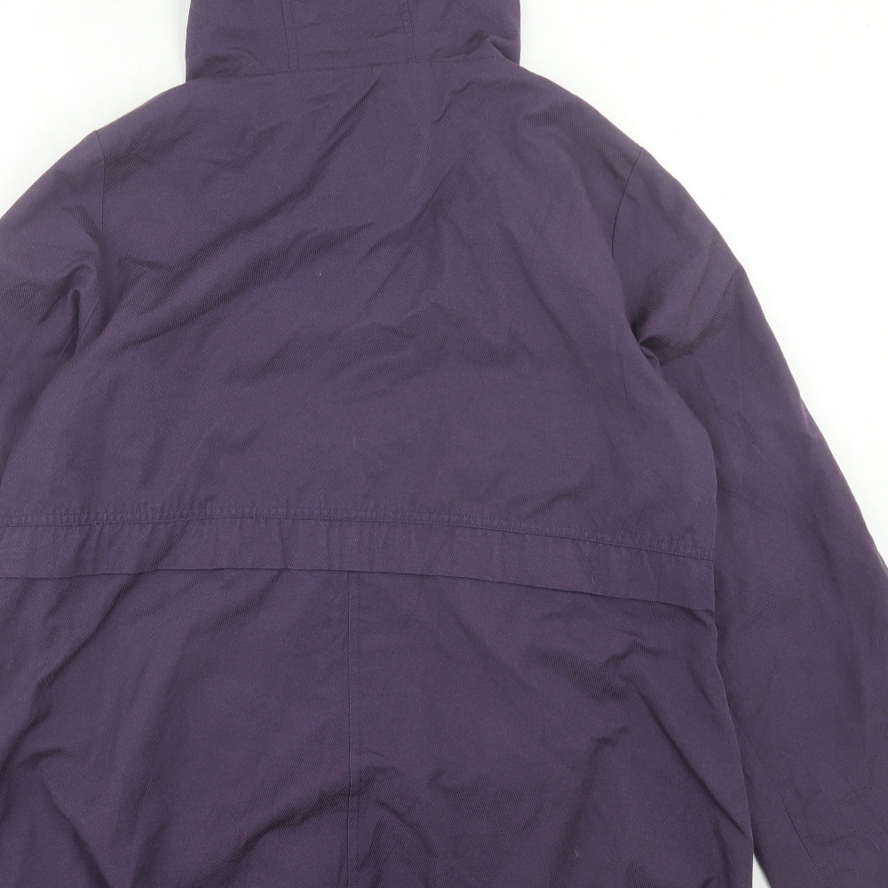Evans Womens Purple Parka Jacket Size 16 Zip
