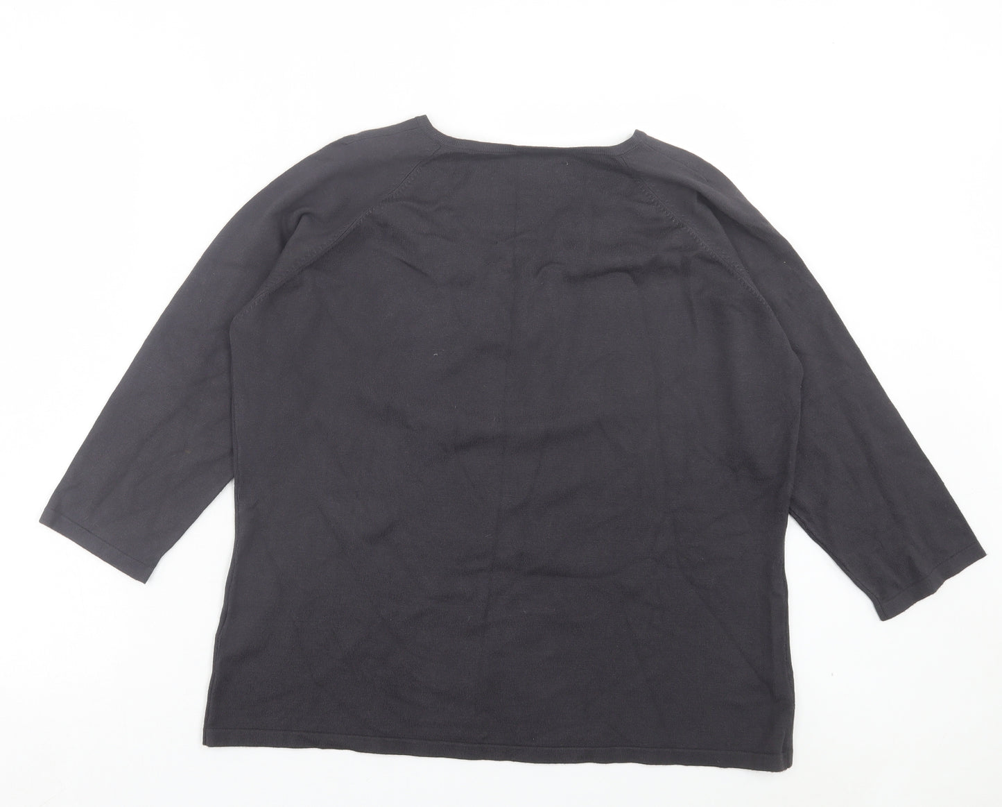 Tigi Wear Womens Black V-Neck Viscose Pullover Jumper Size 22
