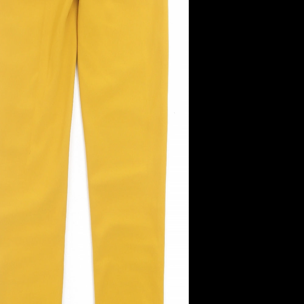 Preworn Womens Yellow Polyester Capri Trousers Size 28 in L28 in Regular Zip