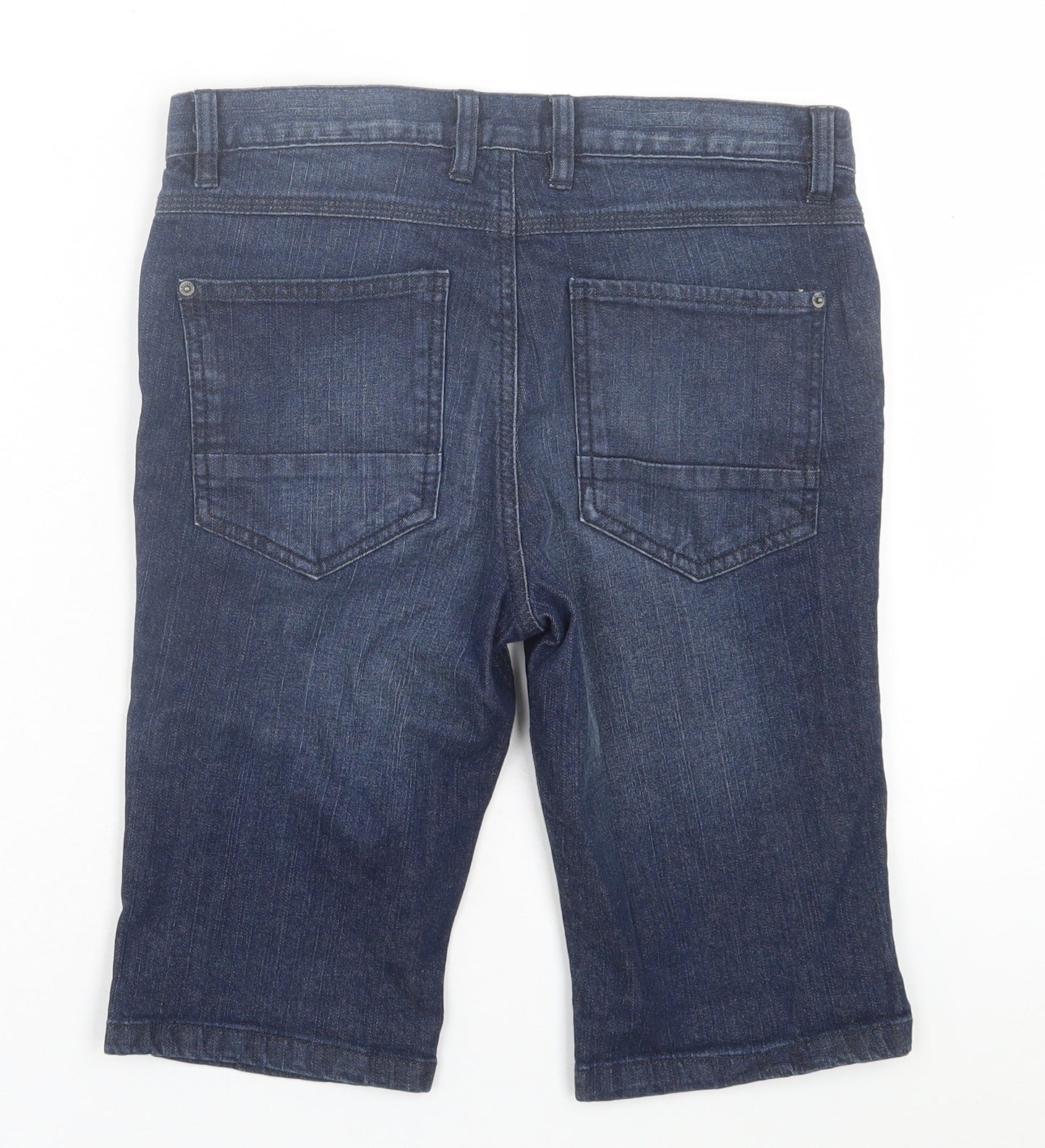 Very Boys Blue Cotton Bermuda Shorts Size 13 Years Regular Buckle