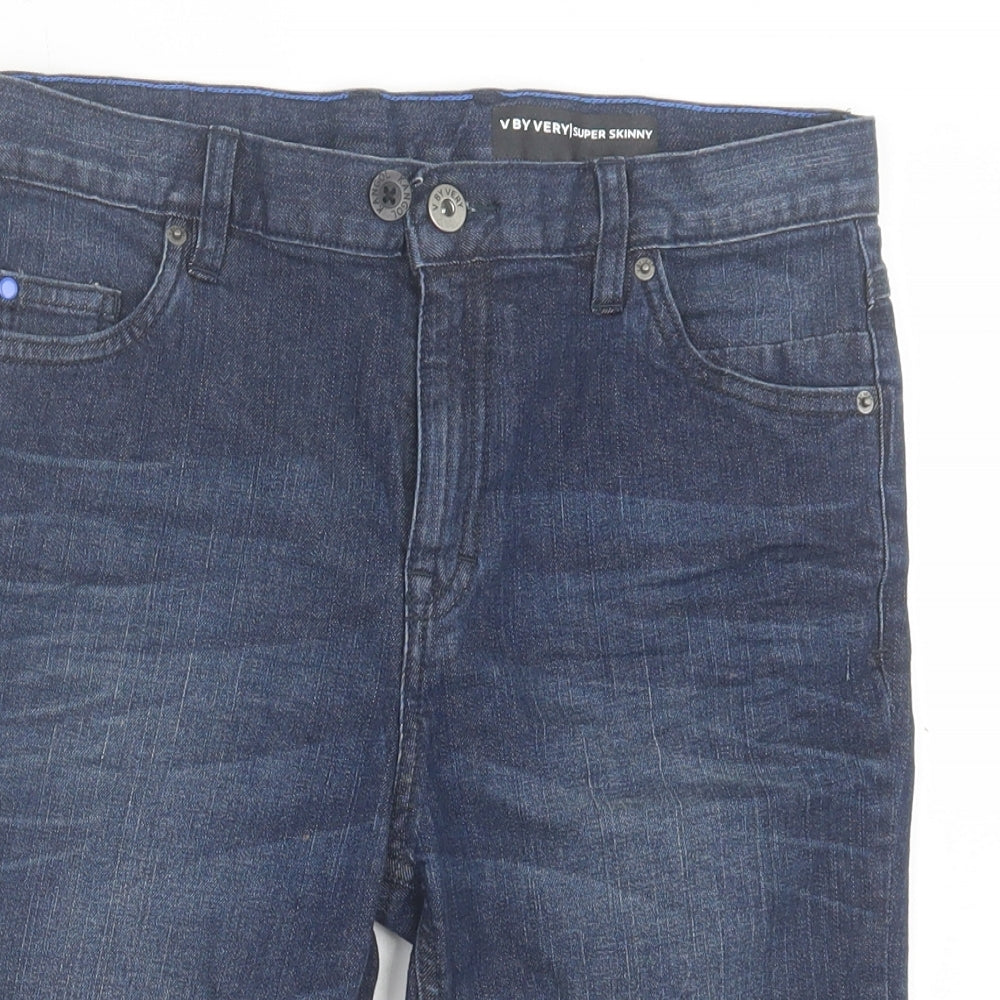 Very Boys Blue Cotton Bermuda Shorts Size 13 Years Regular Buckle
