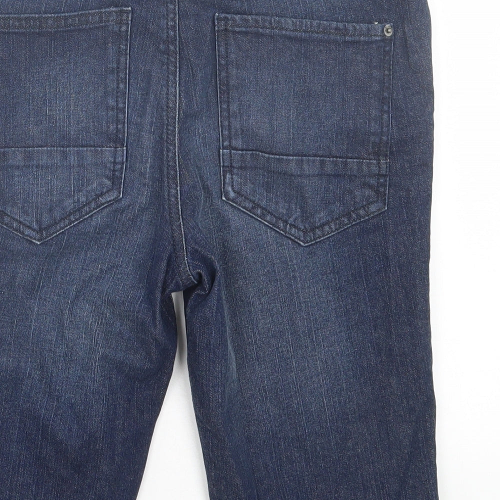Very Boys Blue Cotton Bermuda Shorts Size 13 Years Regular Buckle