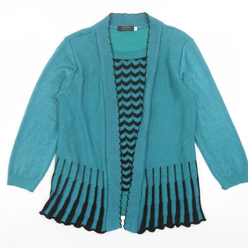 Michael Gold Womens Blue Boat Neck Geometric Acrylic Pullover Jumper Size S