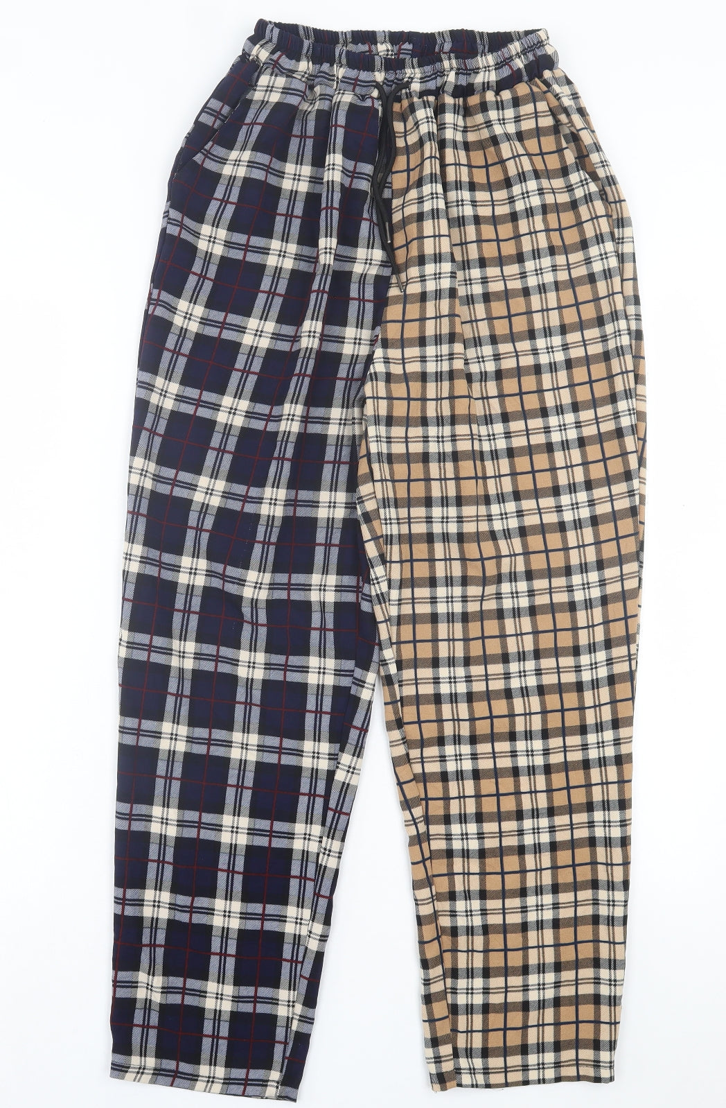 SheIn Womens Multicoloured Plaid Polyester Trousers Size L L25 in Regular