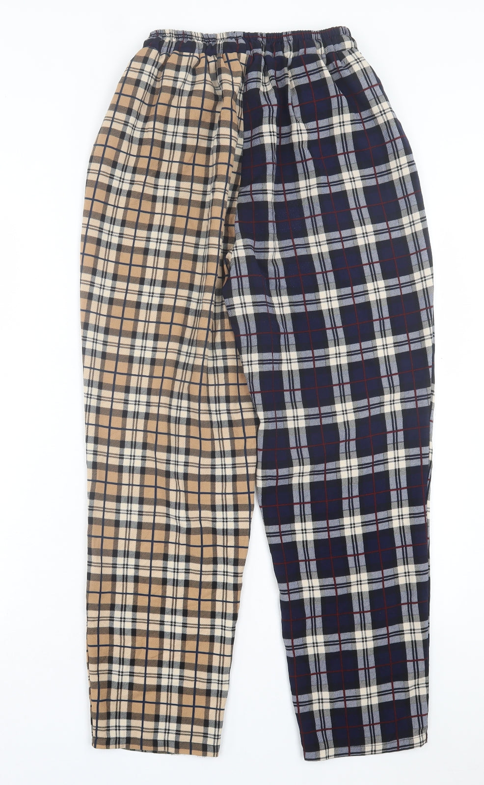 SheIn Womens Multicoloured Plaid Polyester Trousers Size L L25 in Regular