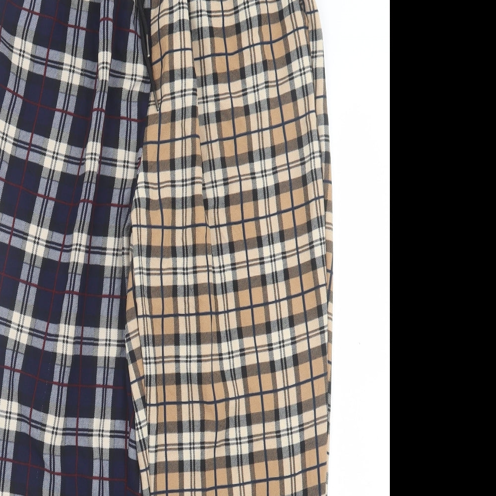 SheIn Womens Multicoloured Plaid Polyester Trousers Size L L25 in Regular