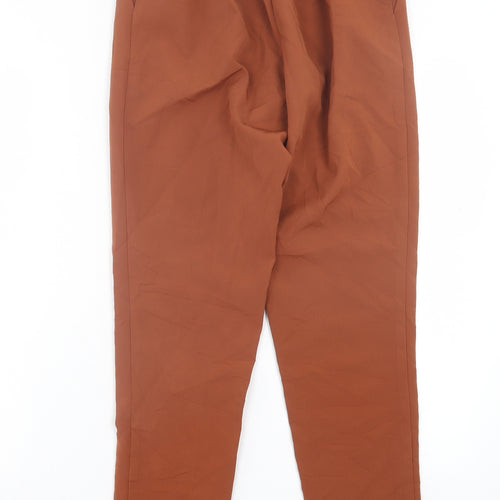 New Look Womens Brown Polyester Trousers Size 6 L26 in Regular Button