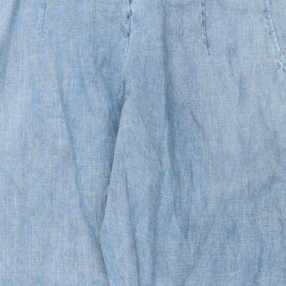 OSKA Womens Blue Cotton Trousers Size 36 in L31 in Regular Zip
