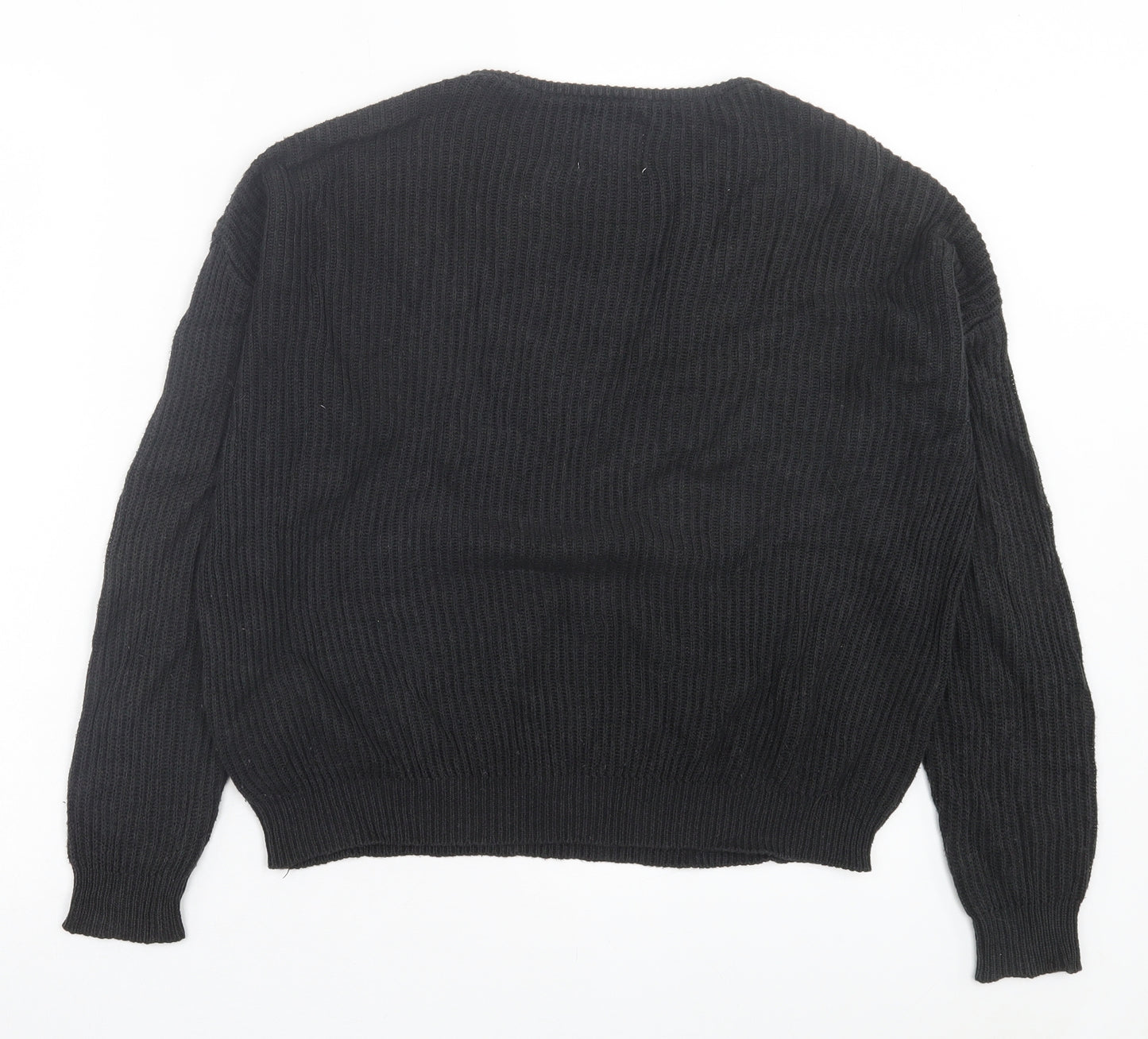 Pull&Bear Womens Grey Crew Neck Cotton Pullover Jumper Size XS