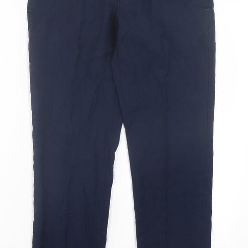 Burton Mens Blue Polyester Trousers Size 30 in L28 in Regular Hook & Eye - Short Leg