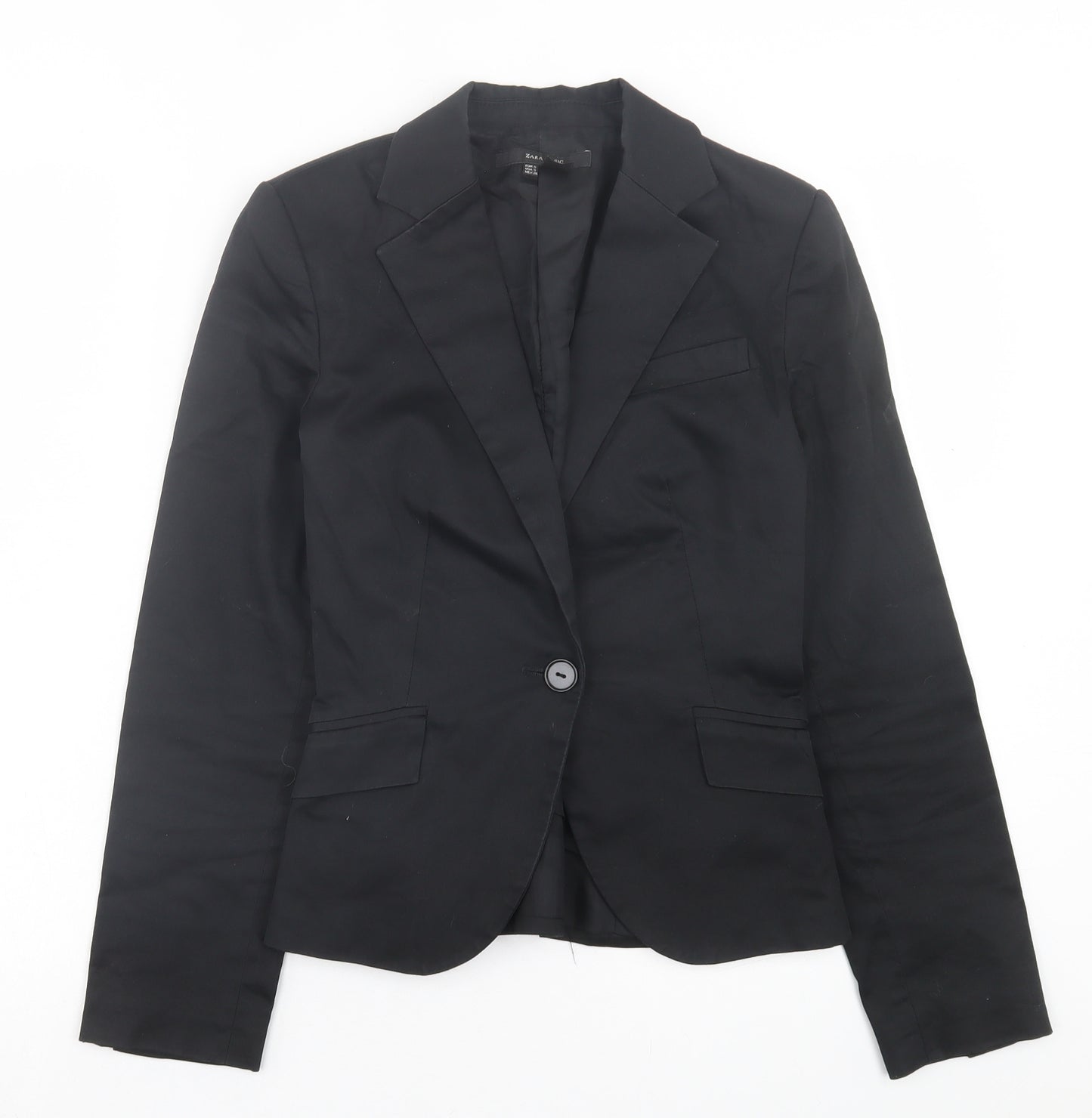 Zara Womens Black Jacket Blazer Size S Button