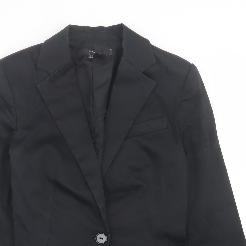 Zara Womens Black Jacket Blazer Size S Button