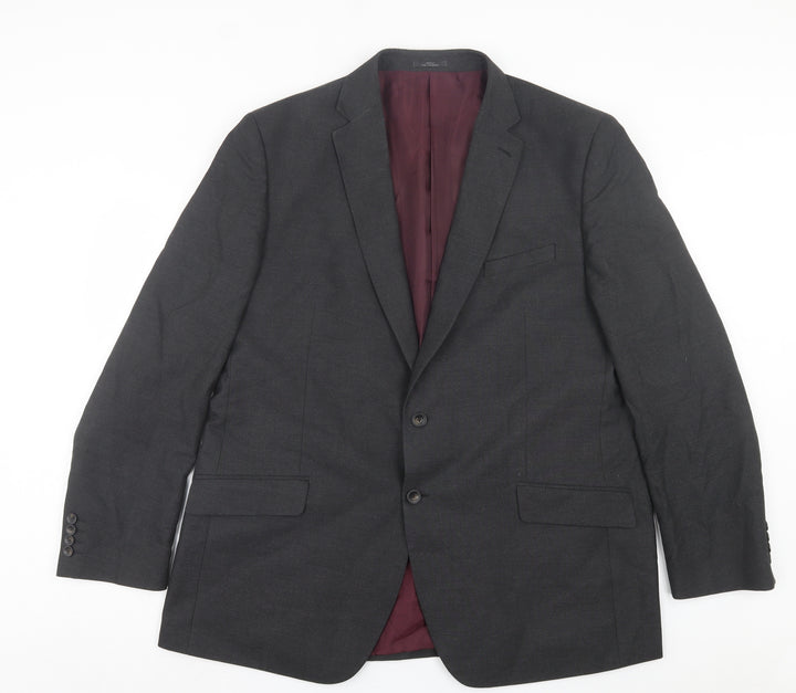 Marks and Spencer Mens Grey Polyacrylate Fibre Jacket Suit Jacket Size 46