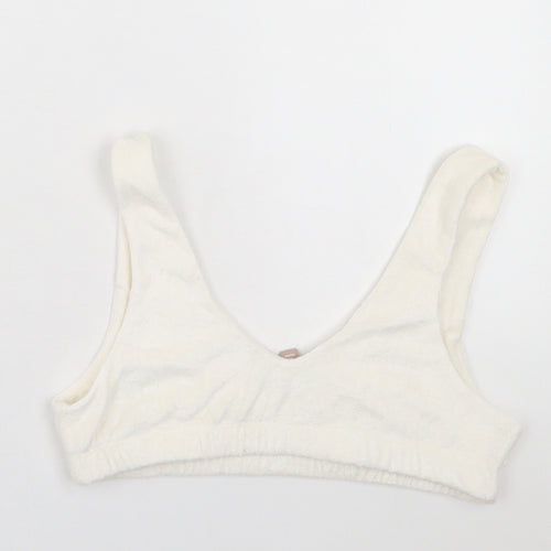 H&M Womens White Polyester Cropped Tank Size S V-Neck