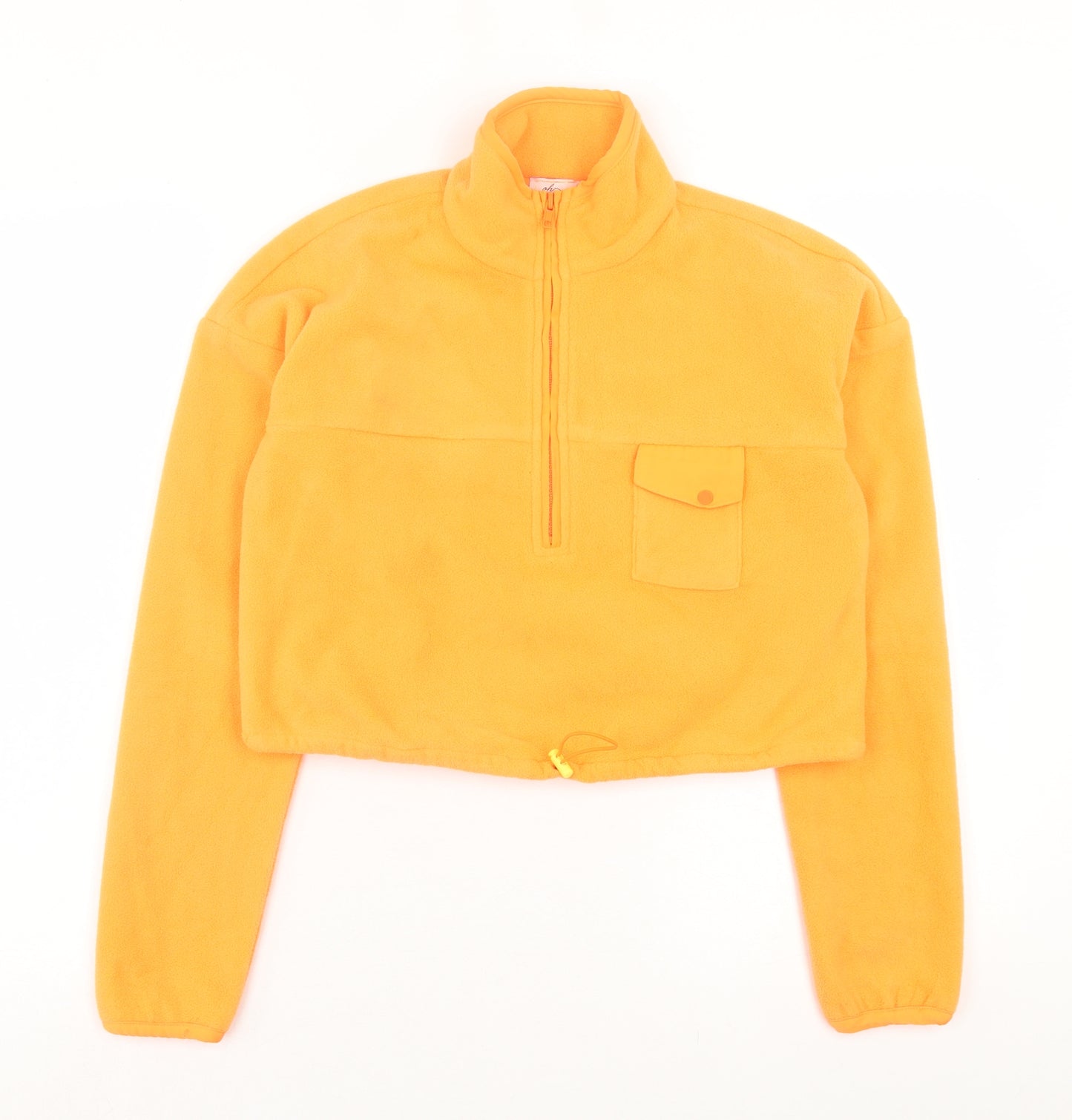 Oh Polly Womens Orange Jacket Size 4 Zip - Cropped, Neon