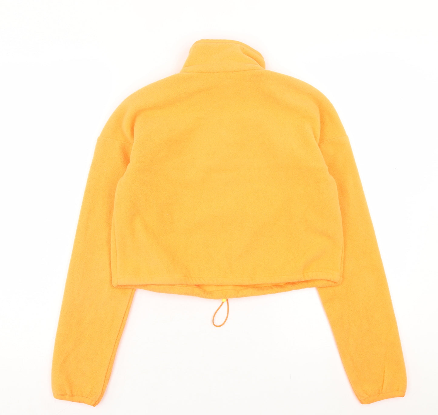 Oh Polly Womens Orange Jacket Size 4 Zip - Cropped, Neon