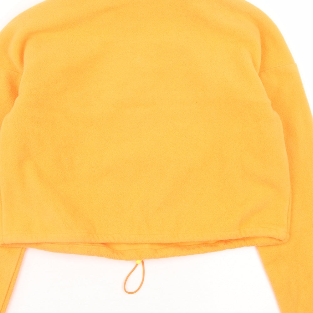 Oh Polly Womens Orange Jacket Size 4 Zip - Cropped, Neon