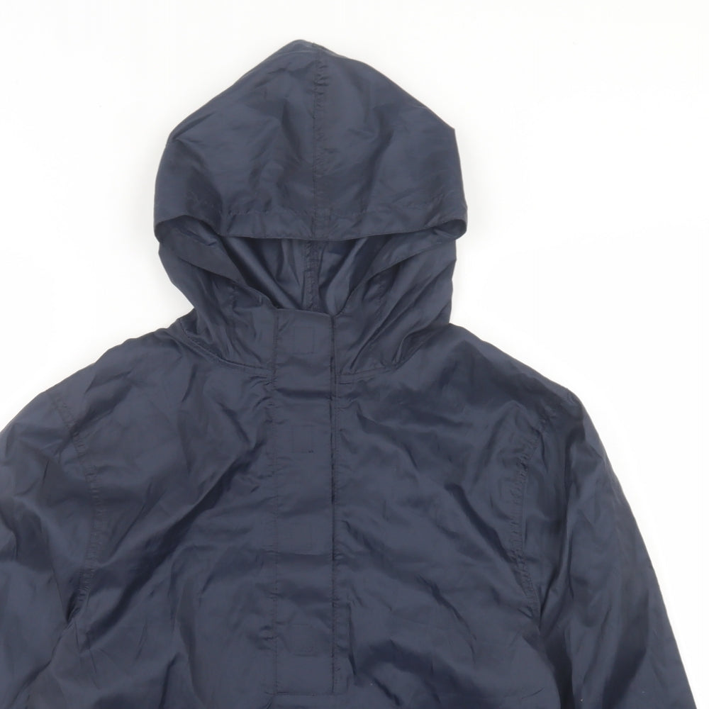 George Boys Blue Anorak Jacket Size 11-12 Years Hook & Loop