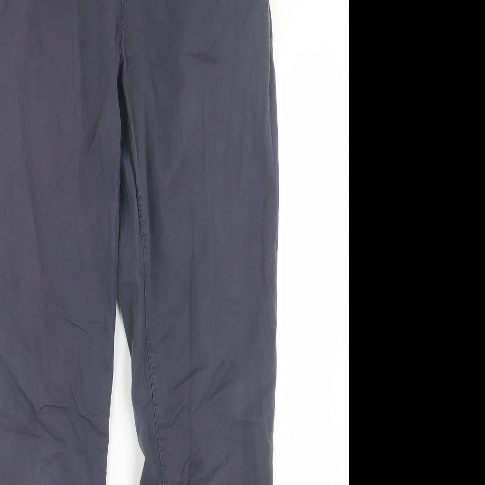 New Look Womens Blue Cotton Chino Trousers Size 8 L30 in Regular Button