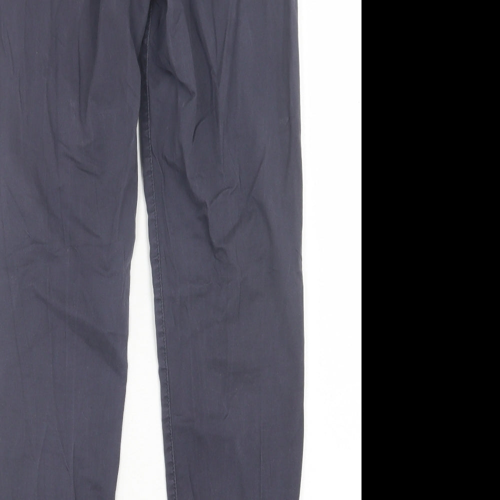 New Look Womens Blue Cotton Chino Trousers Size 8 L30 in Regular Button