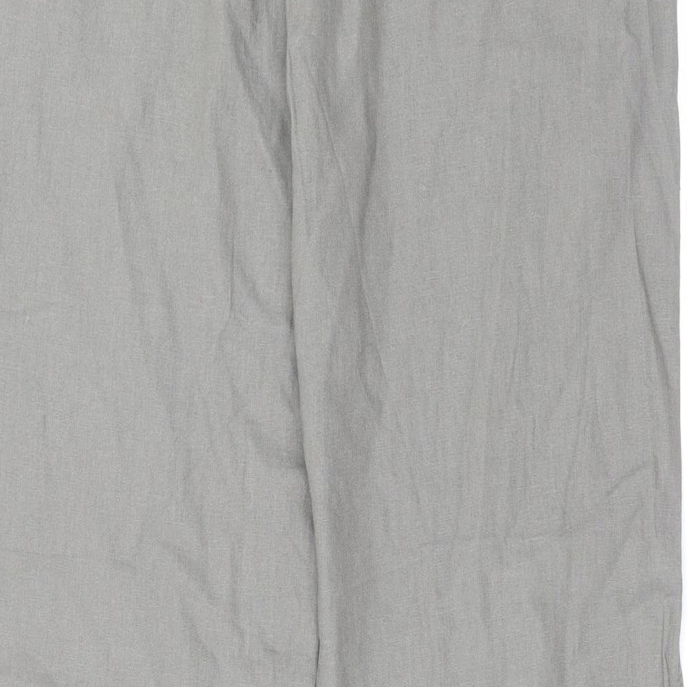 Marks and Spencer Womens Green Linen Trousers Size 16 L30 in Regular Button
