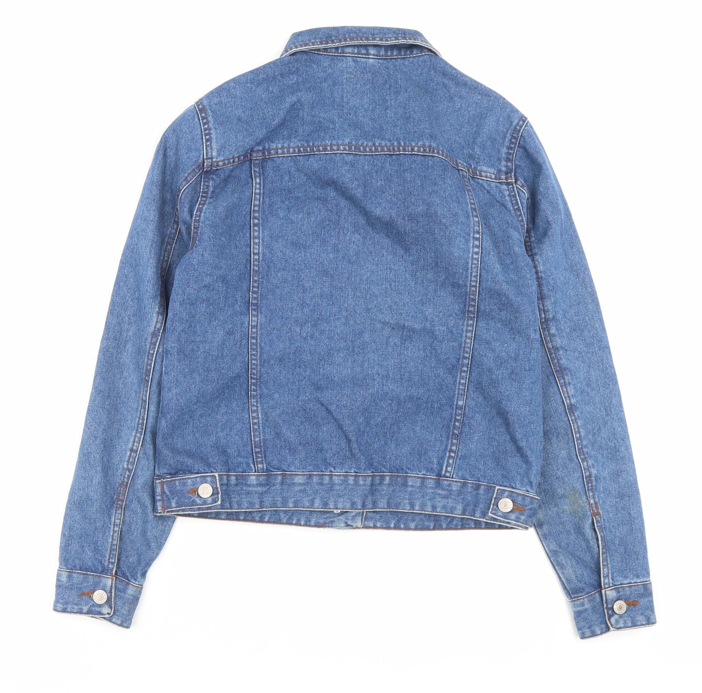 Denim & Co. Womens Blue Jacket Size 12 Button