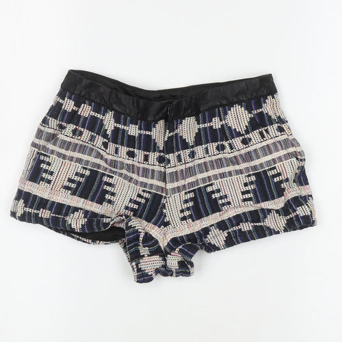 FOREVER 21 Womens Multicoloured Geometric Polyester Hot Pants Shorts Size XS L3 in Regular Zip