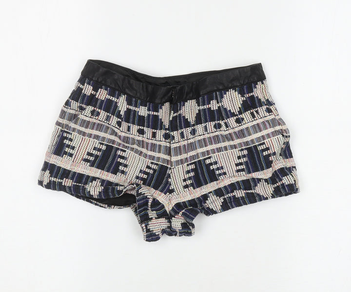 FOREVER 21 Womens Multicoloured Geometric Polyester Hot Pants Shorts Size XS L3 in Regular Zip