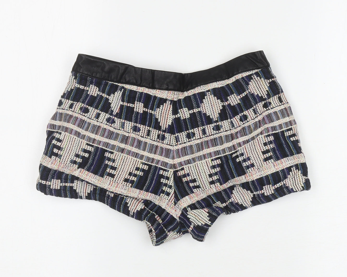 FOREVER 21 Womens Multicoloured Geometric Polyester Hot Pants Shorts Size XS L3 in Regular Zip